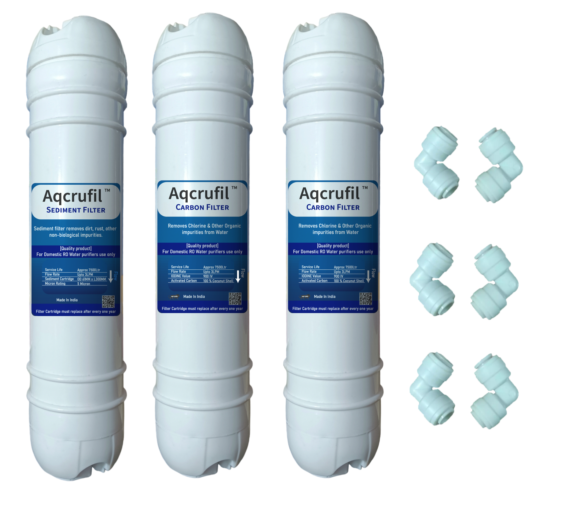 Aqcrufil Sediment and Carbon Filter Set